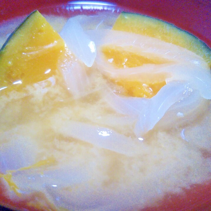 南瓜&玉葱の味噌汁